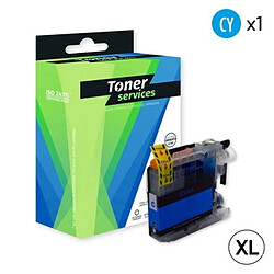 TONER SERVICES Compatible Brother LC125XL Cartouche Cyan LC125XLC (Réveil)