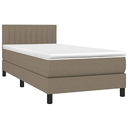 Avis Maison Chic Structures de lit + matelas,Lit à sommier tapissier avec matelas Taupe 80x200 cm Tissu -MN93737