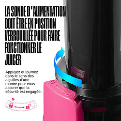 Extracteur de jus Ventray Essential Ginnie, petit extracteur de jus compact à pression à froid, extracteur de jus à mastication lente avec faible vitesse de 60 tr/min, rose vif