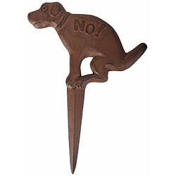 L'Héritier Du Temps Chien à Piquer en Extérieur ou Intérieur Décoration de Jardin Silhouette Animal en Fonte Patiné Marron 1x23,5x31,5cm 