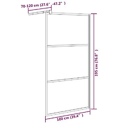 Maison Chic Paroi de douche | Écran de douche | Cloison de douche 100x195 cm Verre ESG foncé Noir -GKD83265 pas cher