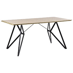 Beliani Table de salle à manger 160 x 90 cm effet bois et noir BUSCOT