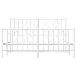 Maison Chic Cadre/structure de lit métal et tête de lit + pied de lit pour adulte - Lit Moderne Chambre blanc 140x200cm -MN49557 pas cher