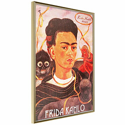 Paris Prix Affiche Murale Encadrée Frida Khalo Self-Portrait 30 x 45 cm Or