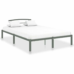 Maison Chic Lit adulte - Lit simple Cadre de lit,Structure du lit Contemporain Gris Métal 120 x 200 cm -MN10511