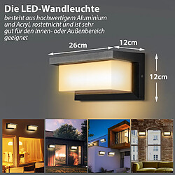 Einfeben Applique Murale LED 18W capteur LED IP65 éclairage extérieur avec détecteur de mouvement patios jardins blanc chaud