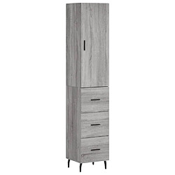 Maison Chic Buffet,Meuble de Rangement,commode pour salon,Cuisine Sonoma gris 34,5x34x180 cm Bois d'ingénierie -MN38215