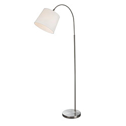 Luminaire Center Lampadaire Acier Brossé avec Abat-Jour Crème 