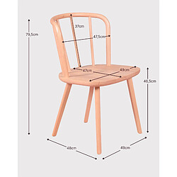 Nest Dream Lot de 2 chaises rustiques pour la salle à manger - Organic pas cher