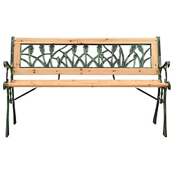 Maison Chic Banc de jardin | Banquette de jardin | Chaise Relax 122 cm Fonte et bois de sapin massif -MN92897