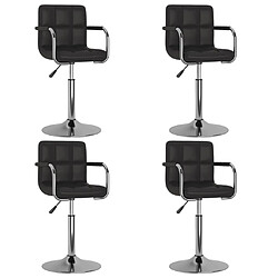 vidaXL Chaises pivotantes à manger lot de 4 noir similicuir 