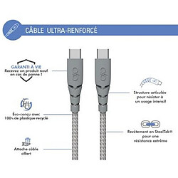 Force Power Câble Ultra-renforcé USB C/USB C 3m - 3A Gris