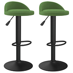 vidaXL Tabourets de bar lot de 2 vert foncé velours