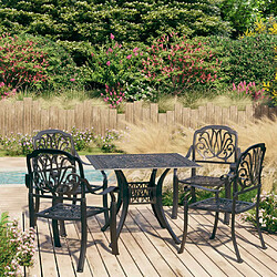 Maison Chic Table de bistro et chaises d'extérieur 5 pcs,Ensemble de bistro de jardin pour relax Aluminium coulé Noir -GKD622633