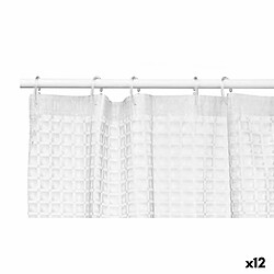 Berilo Rideau de Douche Carreaux Transparent Polyéthylène EVA 180 x 180 cm (12 Unités)