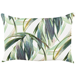 Acheter Beliani Lot de 2 coussins d'extérieur à motif de feuilles vert et blanc 40 x 60 cm CALDERINA