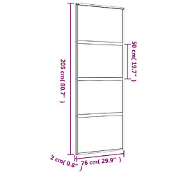 vidaXL Porte coulissante doré 76x205 cm verre ESG clair et aluminium pas cher