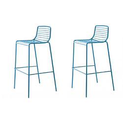 Scab Tabouret de bar Lot de 2 tabourets de bar Summer bleu