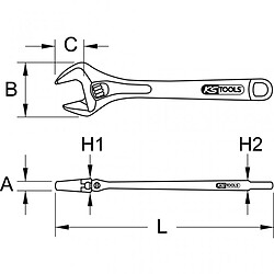 KS TOOLS 965.0008 Clé à molette TITANplus 8'' 200mm