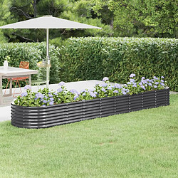 Maison Chic Jardinière,Lit surélevé de jardin - Bac à fleurs - pot de fleur Acier enduit de poudre Anthracite -GKD36139