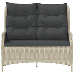 Acheter Maison Chic Banc de jardin à 2 places | Banquette de jardin | Chaise Relax et coussins gris clair résine tressée -MN38847