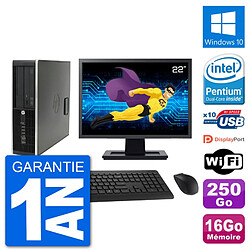 PC HP Compaq Pro 6300 SFF Ecran 22" G630 RAM 16Go Disque 250Go Windows 10 Wifi · Occasion 