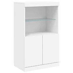 Avis Maison Chic Commode Buffet - Meuble de rangement avec lumières LED blanc 60,5x37x100 cm -GKD47116