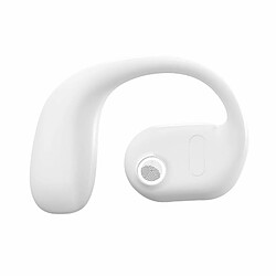 Oreillette Bluetooth Simple Oreille Gauche 5.2Ows Écouteurs À Conduction Osseuse Ouverte Crochet D'Oreille Casque Antibruit Blanc