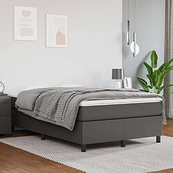 vidaXL Sommier à lattes de lit avec matelas Gris 120x200 cm Similicuir