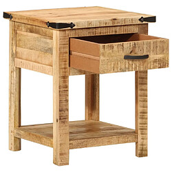 Maison Chic Table de chevet, Table de Nuit, Meuble de Rangement 40x40x50 cm bois de manguier massif