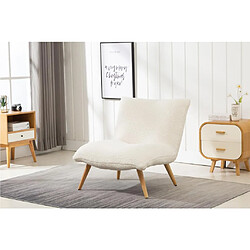 Vente-Unique Fauteuil en tissu sherpa effet peau de mouton PEPITA - Blanc 