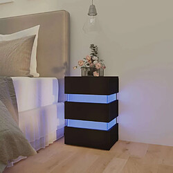 Maison Chic Table de chevet à LED Table de Nuit Noir 45x35x67 cm Bois d'ingénierie