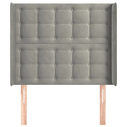 Avis Maison Chic Tête de lit scandinave avec oreilles,meuble de chambre Gris clair 83x16x118/128 cm Velours -MN89117