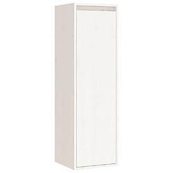 Maison Chic Armoire murale,Meuble de Rangement,Armoire Suspendue Blanc 30x30x100 cm Bois de pin massif -MN83699