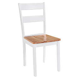 Decoshop26 Lot de 4 chaises de salle à manger cuisine design classique bois d'hévéa massif blanc CDS021228