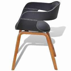 Maison Chic Lot de 4 Chaises à manger,Chaise pour cuisine noir bois courbé et similicuir -MN90540 pas cher