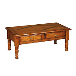 Mes Table basse 2 tiroirs en merisier massif Style Louis Philippe