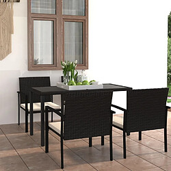 Salle à manger de jardin 5 pcs,Table et chaise à dîner Résine tressée Noir -MN34215