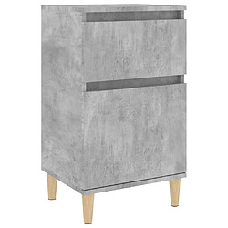 Maison Chic Table de chevet,Table de nuit,Table d'appoint pour salon gris béton 40x35x70 cm -MN49664