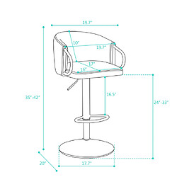 LBF Lot de 2 tabourets de bar à hauteur de comptoir, tabourets de bar modernes réglables et pivotants à 360° avec dossier en velours et pieds en métal noir, tabourets de bar modernes pour comptoirs de cuisine, de bar et de restaurant