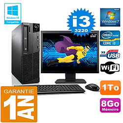 PC Lenovo M92p SFF Core I3-3220 Ram 8Go Disque 1 To Wifi W7 Ecran 22" · Occasion 