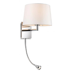 Luminaire Center Applique avec liseuse Grand Chrome,crème 1 ampoule 53cm Coloris : Chrome,crèmeNombre d'ampoules : 1Type d'ampoule : LED intégréTempérature de couleur LED en Kelvin (K) : 3000Flux lumineux en lumens (Lm) : 80Hauteur en Cm : 53Lar