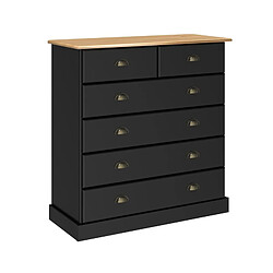 Zandiara Commode 4+2 tiroirs STANFORD noir et miel 