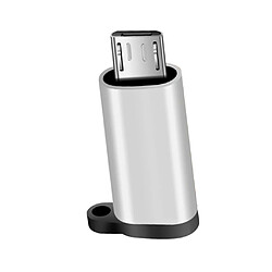 type c adaptateur avec chargeur de trousseau pour connecteur usb micro convertisseur argent