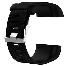 Wewoo Bracelet pour montre connectée Dragonne sport réglable losange texture FITBIT Surge noir