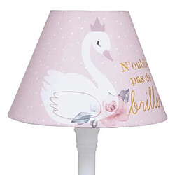 Atmosphera, Createur D'Interieur Lampe princesse avec pied en bois Rose/blanc - ATMOSPHERA