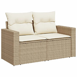 Avis vidaXL Salon de jardin avec coussins 6 pcs beige résine tressée