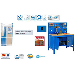 Simon Rack SimonRack - Kit Etabli avec un verrou 1440x900x600mm Charge 400 Kg - BT2 LOCKER 900 BLEU