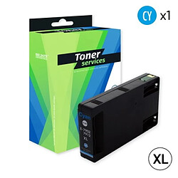 TONER SERVICES Compatible Epson 79XL/T7902 Cartouche Cyan C13T79024010 (Tour de pise) 