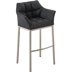 Non Tabouret de bar Damaso E en tissu avec structure à 4 pieds 